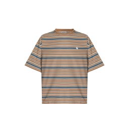 Carhartt WIP Tricou 'Zane' albastru noapte / albastru pastel / maro deschis / alb