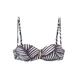 LASCANA Sutien costum de baie gri metalic / alb