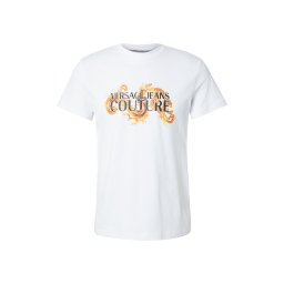 Versace Jeans Couture Tricou galben auriu / portocaliu deschis / negru / alb