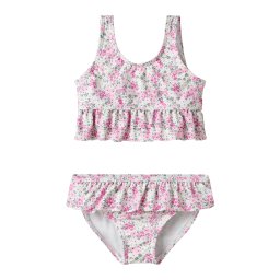 NAME IT Costum de baie două piese 'NMFZOLEA' verde / roz / roz / alb murdar