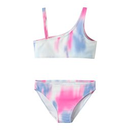 NAME IT Costum de baie două piese 'NKFZIE' gri deschis / mov deschis / roz