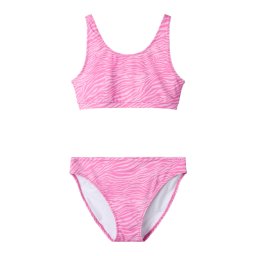 NAME IT Costum de baie două piese 'NKFZAnimal' roz zmeură / alb