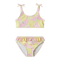 NAME IT Costum de baie două piese 'NMFZILUA' galben citron / verde / roz / alb