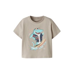 NAME IT Tricou 'NMMFOPZ' albastru marin / albastru aqua / gri taupe / alb murdar