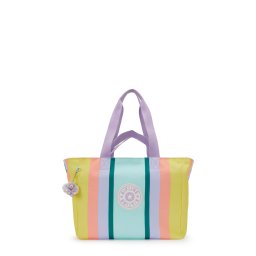 KIPLING Plase de cumpărături 'NAOMI' albastru deschis / verde pin / verde neon / mov pastel