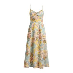 Lauren Ralph Lauren Rochie de vară 'CLASSIC' crem / azuriu / galben lămâie / roz