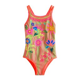 Next Costum de baie întreg albastru / oliv / portocaliu / roz