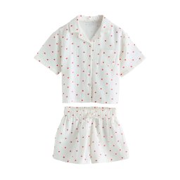 Next Pijamale 'Valentine' roșu / alb coajă de ou