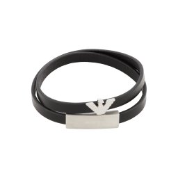 Emporio Armani Brățară negru / argintiu