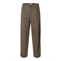 SELECTED Pantaloni cutați ciocolatiu