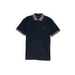 TOM TAILOR Tricou albastru închis / gri / roșu