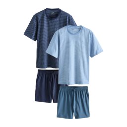 Next Pijama scurtă opal / albastru deschis / albastru închis