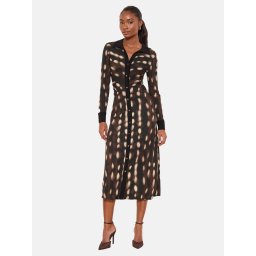 Lipsy Rochie tip bluză bej deschis / maro închis / negru