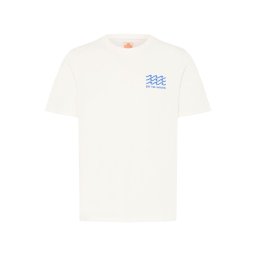 BLEND Tricou 'BHSun Island' albastru / portocaliu / alb