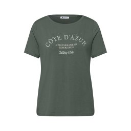 STREET ONE Tricou verde pin / alb