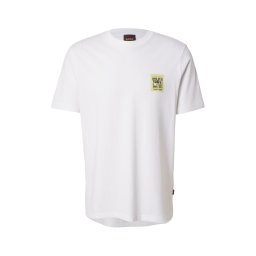 BOSS Tricou 'Te_Movement' galben pastel / negru / alb