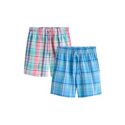 Next Pantaloni de pijama albastru / verde jad / roz zmeură / alb