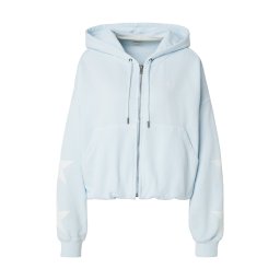 GUESS JEANS Hanorac albastru pastel / alb