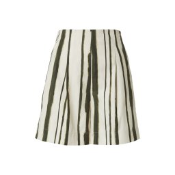 MM by Max Mara Pantaloni cutați 'PANTEON' verde / alb lână