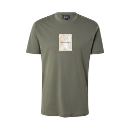 ARMANI EXCHANGE Tricou maro cămilă / oliv / alb