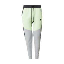 Nike Sportswear Pantaloni 'TCH FLC' galben citron / gri / gri metalic
