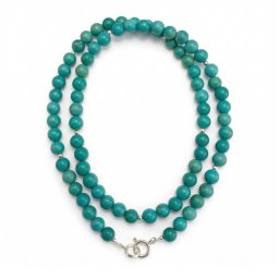 Colier din Turcoaz de Arizona Rotund 5-5,8 mm Accesorii de Argint 925 - 1 Buc