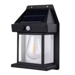 Lampa solara de perete tip bec clasic cu senzor de miscare fara fir LED 3W