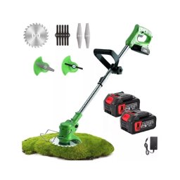 Motocoasa electrica fara fir cu disc 2 acumulatori 48v inclusi 3 tipuri de lame de taiere brat ajustabil din ABS si metal