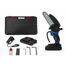 Mini fierastrau electric 6 inch lama utila cu 1 acumulator 48V rezervor ulei pentru lubrifiere 2 lanturi