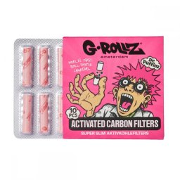 G-Rollz Filtre cu carbune activ Pink Super Slim 6mm x10