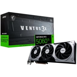 MSI Video Card NVIDIA GeForce RTX 5060 Ti 8G VENTUS 3X OC (8GB GDDR7/128bit, 3xDP, 1xHDMI, PCI Express Gen 5 x16 (uses x8), Recommended PSU 600W)