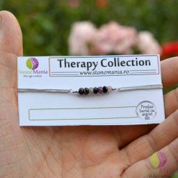 Bratara Therapy turmalina discuri 4mm si argint 925