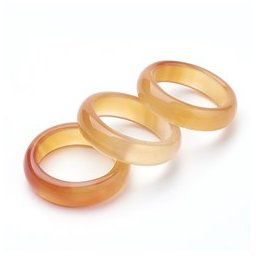 Inel circular din agat maro deschis 17-18mm