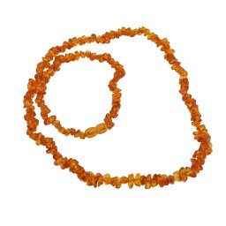 Colier din chihlimbar natural pentru adulti, chips 5-6mm, culoare - miere
