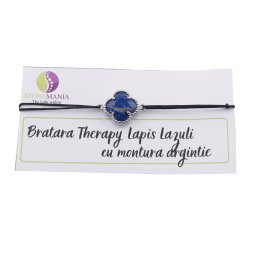 Bratara Therapy Lapis Lazuli trifoi cu montura argintie
