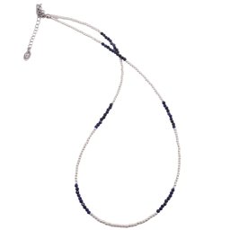 Colier perle si Lapis Lazuli sfere fatetate, 2mm