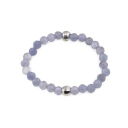 Inel pe elastic cu Tanzanit si argint 925, sfere fatetate 2-3mm