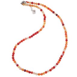Colier Agat portocaliu sfere 4mm