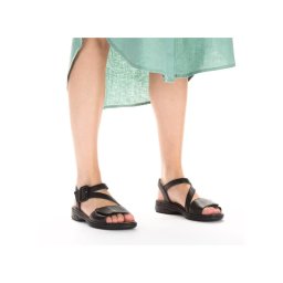 Sandale dama din piele naturala, Rieker 64561-00, negru