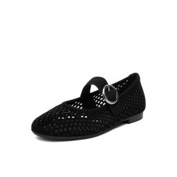 Balerini dama din piele naturala, Remonte D0K18-02, negru