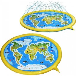 Piscina pentru copii cu stropitoare LOVALUE, PVC, albastru/galben/verde, 170 cm