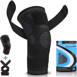 Genunchiera cu compresie Beister, neopren, negru, marimea M