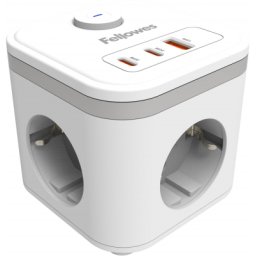 Priza pentru incarcare Filex Power Cube Fellowes, tip F, alb