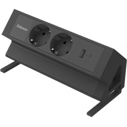 Priza de incarcare Fellowes, Filex Power, cu prindere pe birou, 2 sloturi, tip F, negru