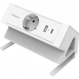 Priza de incarcare Fellowes, Filex Power, cu prindere pe birou tip F, alb