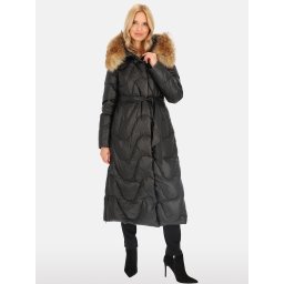 PERSO Woman's Women's real down coat with natural fur, color