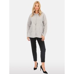 PERSO Woman's Women's jacket with a hood made of shearling fabric , color