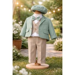 Costum baieti botez Mathias 2- turcoaz