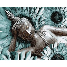 Set pictura pe numere, cu sasiu, Buddha, 40x50 cm
