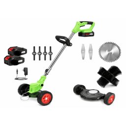 Motocoasa electrica profesionala cu roti 2 acumulatori de 48v si set de accesorii